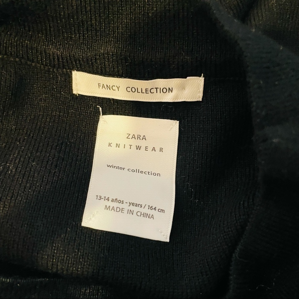Zara fancy collection black white side bow sweater size 13/14 years - Picture 4 of 4